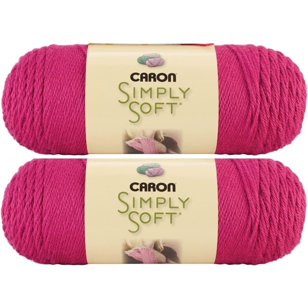 Bulk Buy: Caron Simply Soft Yarn Solids (2-Pack) (Fuchsia)