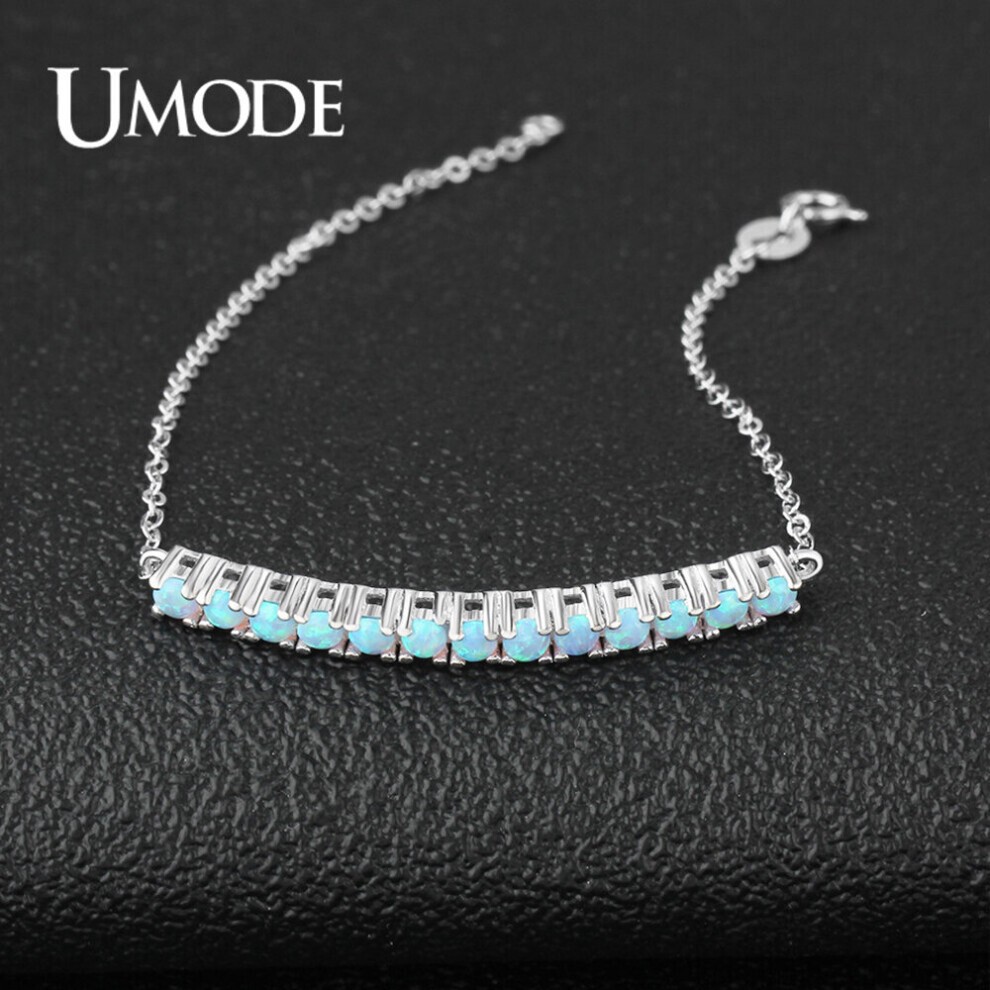9253 Mm Runder Opal-Charm, Verstellbare Gliederkette, Charm, Schmuck, Geschenk, ULB0143 thumbnail