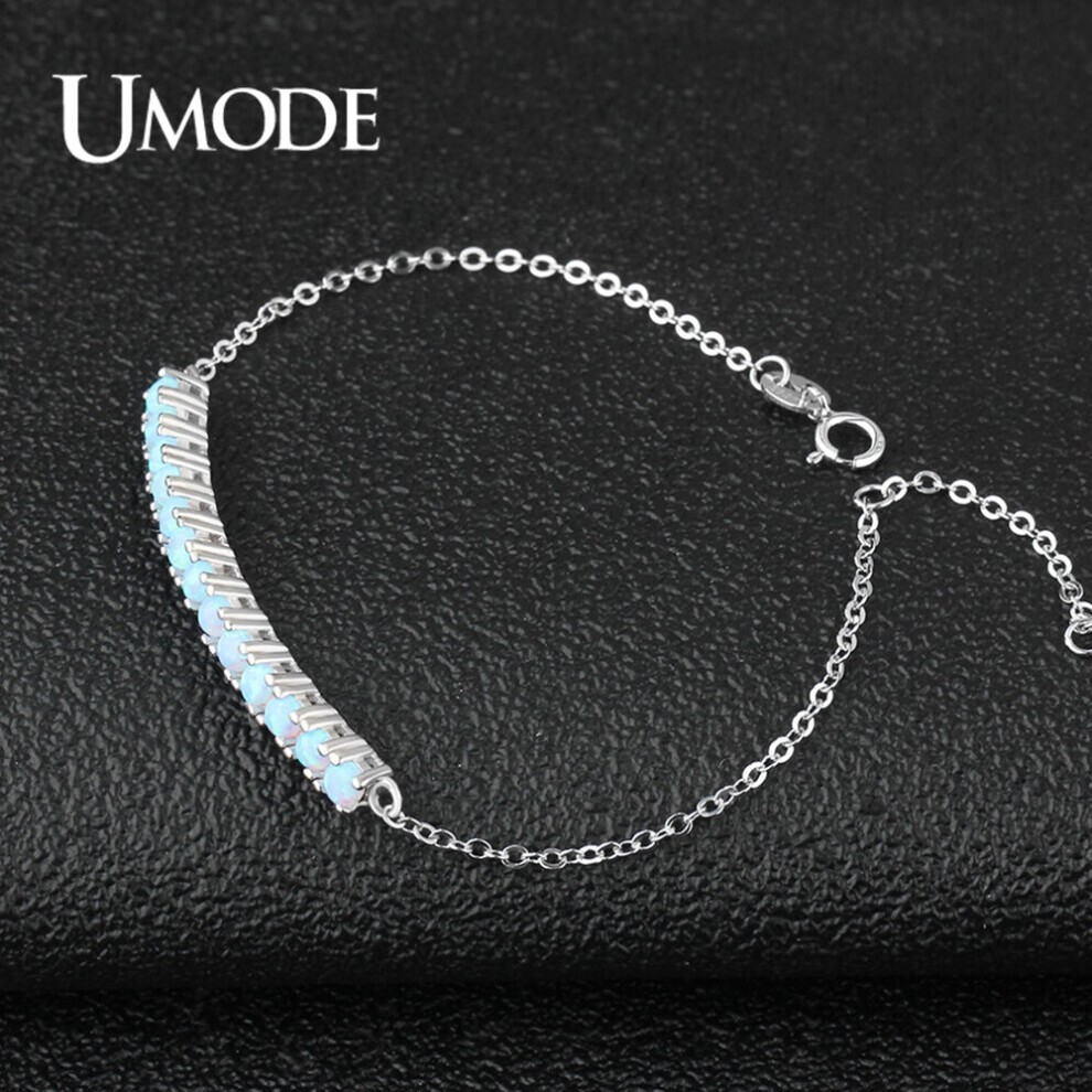 9253 Mm Runder Opal-Charm, Verstellbare Gliederkette, Charm, Schmuck, Geschenk, ULB0143 thumbnail