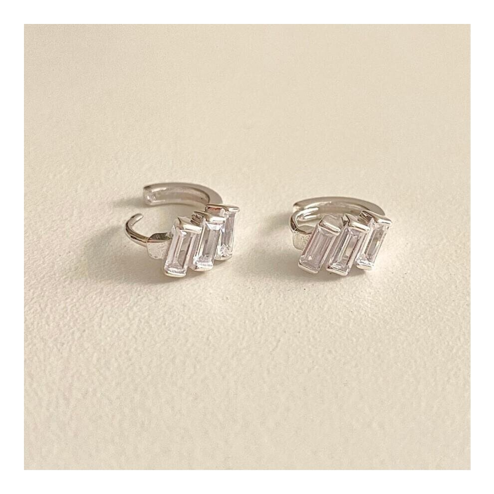 Kleiner 18K 9253-Zirkon 4A+ SquarePiercing Hoop Huggie C-C951 thumbnail
