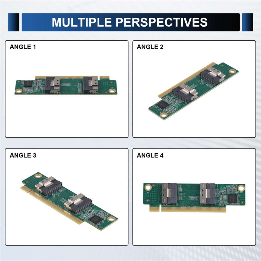 SFF-8654 to PCIe X16 Converters Supports SFF-8654 to PCIe Interfaces thumbnail