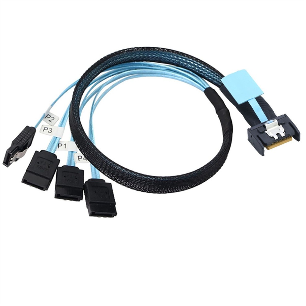 SlimSAS 8654 MCIO 4I 38pin to 4x SATA Cable PCIE5.0 PCI-E Server 0.5M