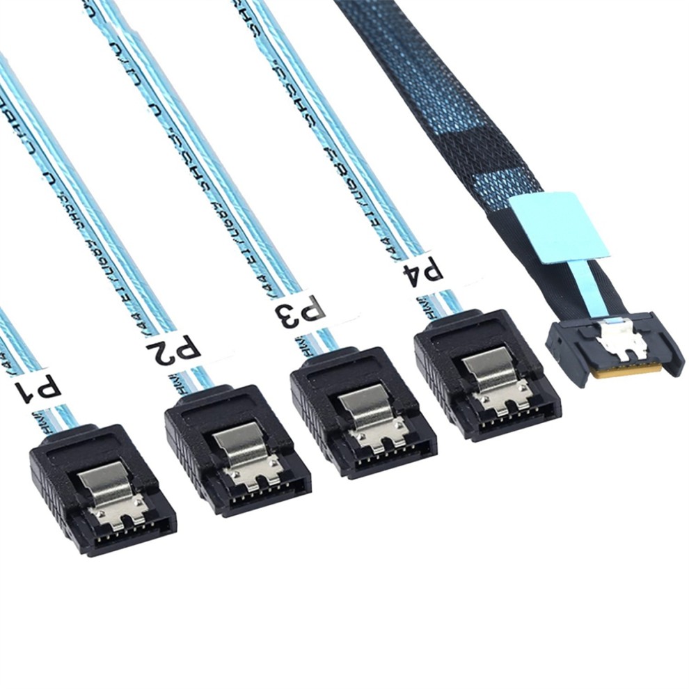 SlimSAS 8654 MCIO 4I 38pin to 4x SATA Cable PCIE5.0 PCI-E Server 0.5M thumbnail