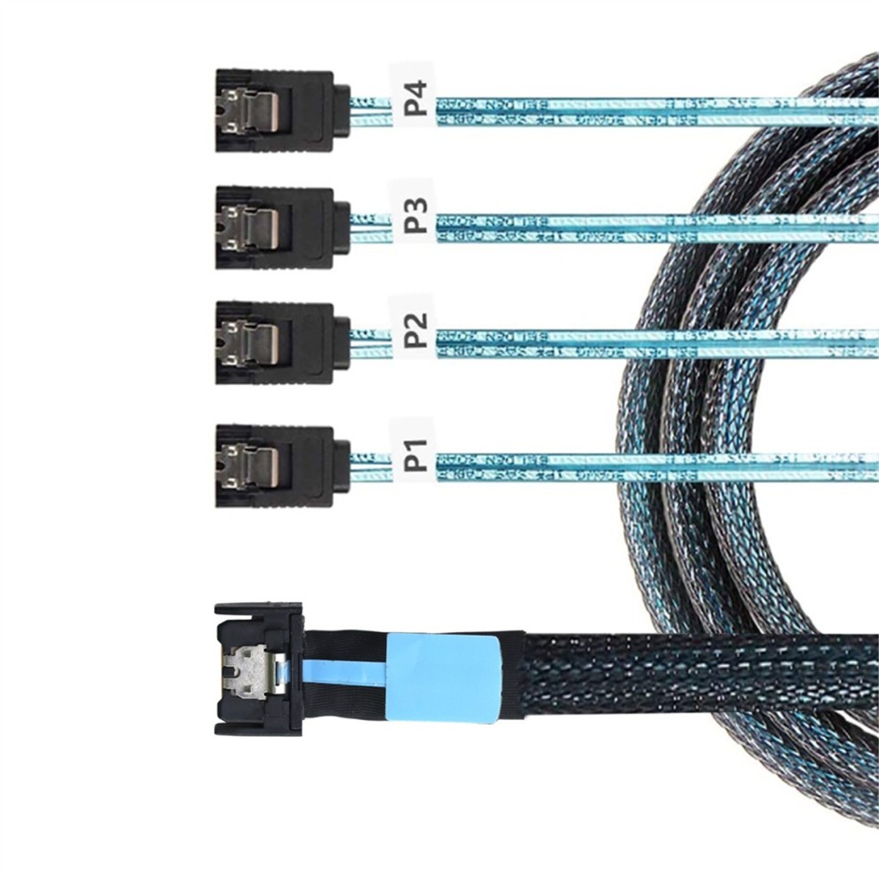 SlimSAS 8654 MCIO 4I 38pin to 4x SATA Cable PCIE5.0 PCI-E Server 0.5M thumbnail