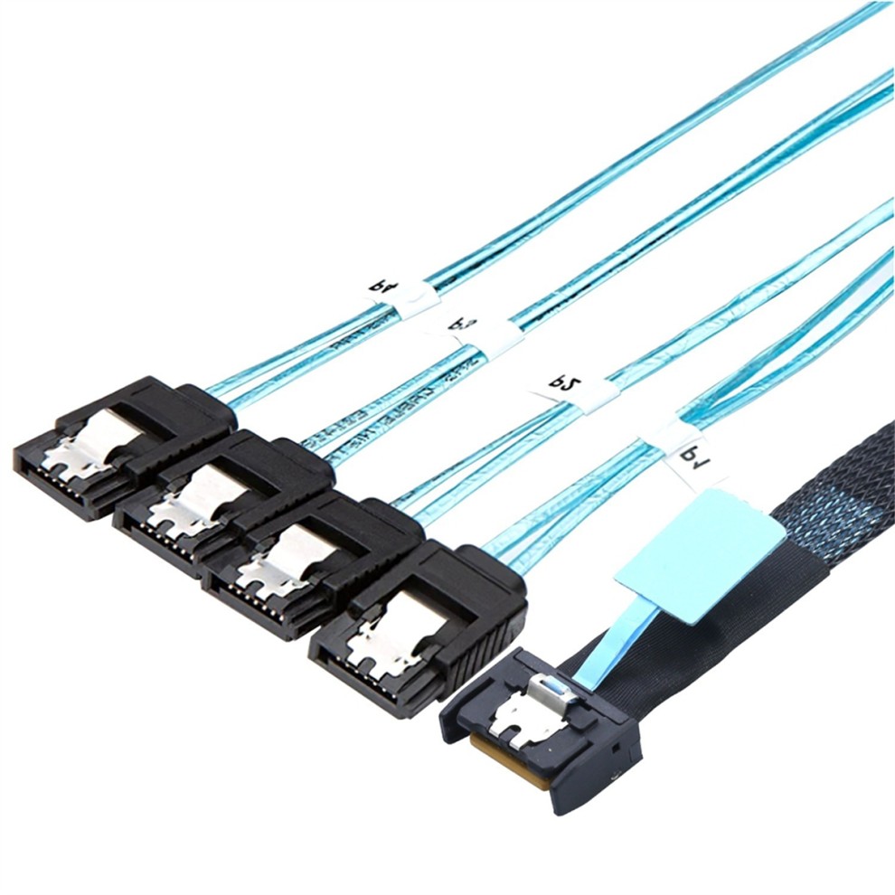 SlimSAS 8654 MCIO 4I 38pin to 4x SATA Cable PCIE5.0 PCI-E Server 0.5M thumbnail