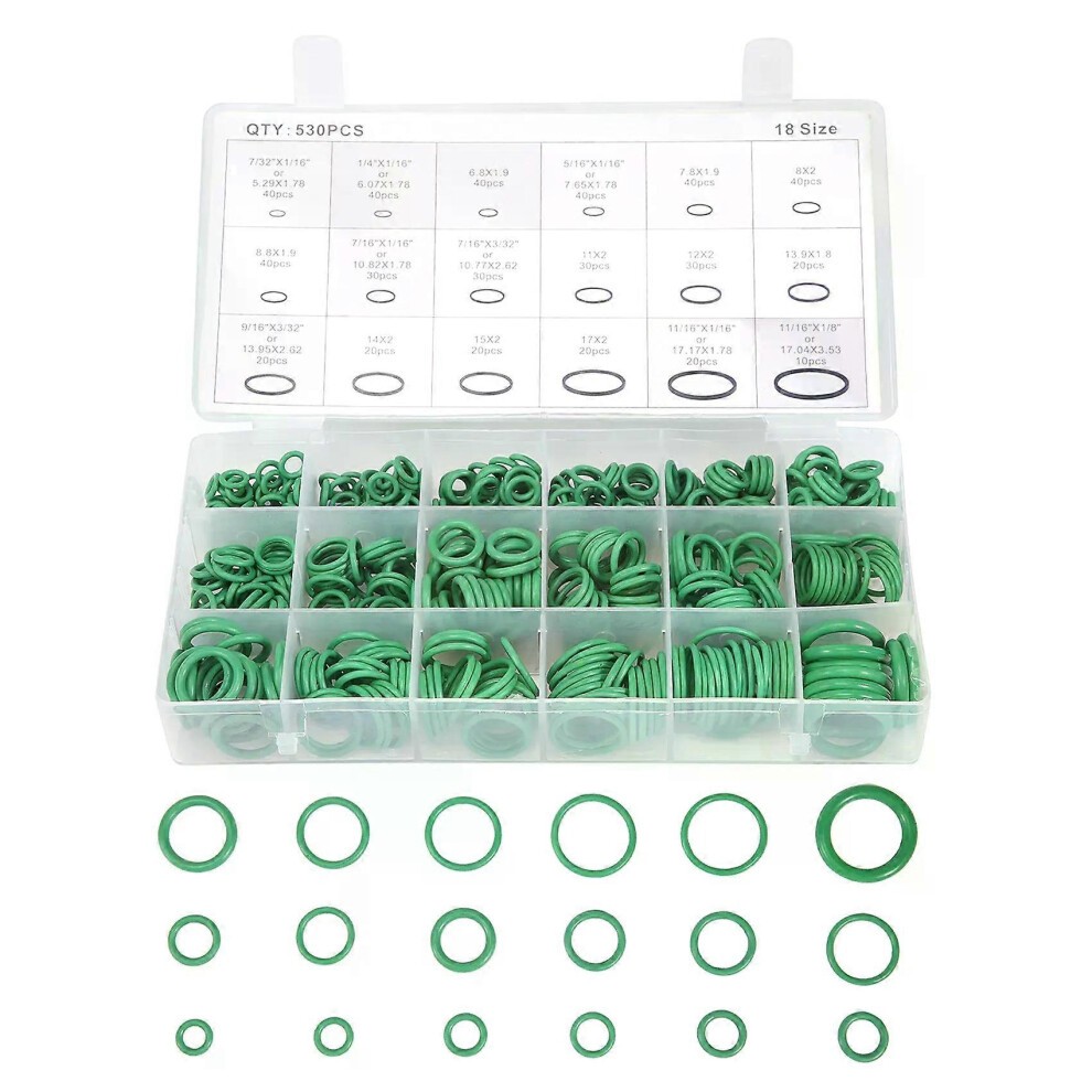 530-teiliges Auto-O-Ring-Reparaturset FÃ¼r R134A-Autos, Kfz-Klimaanlagen-Reparatur, Gummi-Dichtmittel-Box-Set