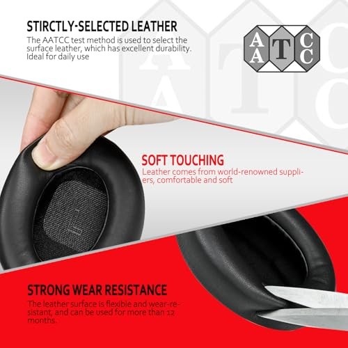 Krone Kalpasmos Replacement Earpads for Bose QuietComfort(QC) Ultra Wireless Headphones, Ear Pads Cushions with Softer Protein Leather, High-Density N thumbnail
