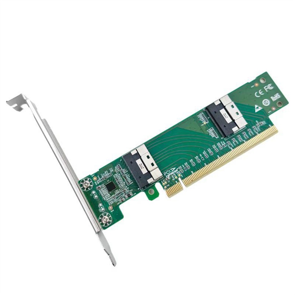 LLhappy-Adapter Card PCI Express X16 to 2-Port SlimSAS SFF-8654 8I Multi-Function Portable thumbnail