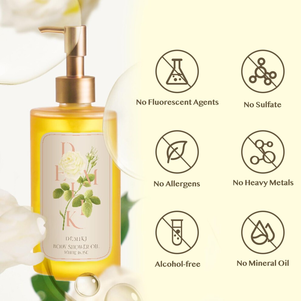 DEMIKI Shower Oil Body Wash for Sensitive Skin. Nourishing & Hydrating Body Oil for Dry Skin.Winter Care Soothes  Softens and Locks in Moisture 10 Fl thumbnail