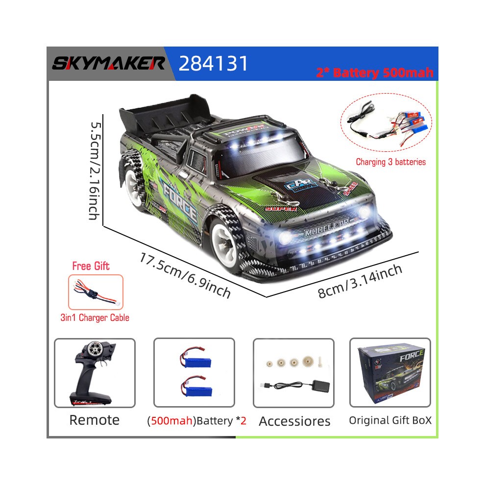 (284131 2B 3in1LN OB) WLtoys 284131 Rc-auto 1:28 4WD-aandrijving Off-road 2.4G 30 Km/u Hoge Snelheid
