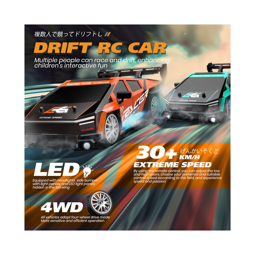 (Groen) 1:24 Rc Auto Kinderen Speelgoed 30 Km/u Afstandsbediening Racewagen Radiogestuurd Drift Voertuig thumbnail