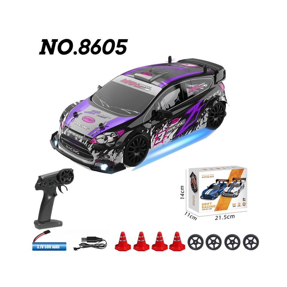 (8605 Paars) RC Drift Racing AE86 1/24 4WD 30 Km/u Hoge Snelheid Licht 2.4G Afstandsbediening Automodel