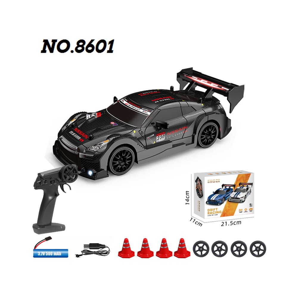 (8601 Zwart) RC Drift Racing AE86 1/24 4WD 30 Km / U Hoge Snelheid Licht 2.4G Afstandsbediening Automodel