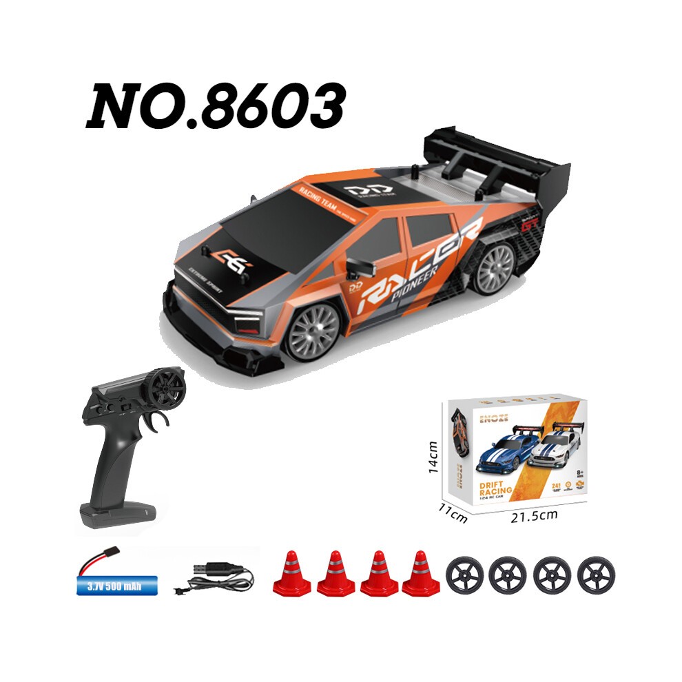 (8603 Oranje) RC Drift Racing AE86 1/24 4WD 30 Km/u Hoge Snelheid Licht 2.4G Afstandsbediening Automodel