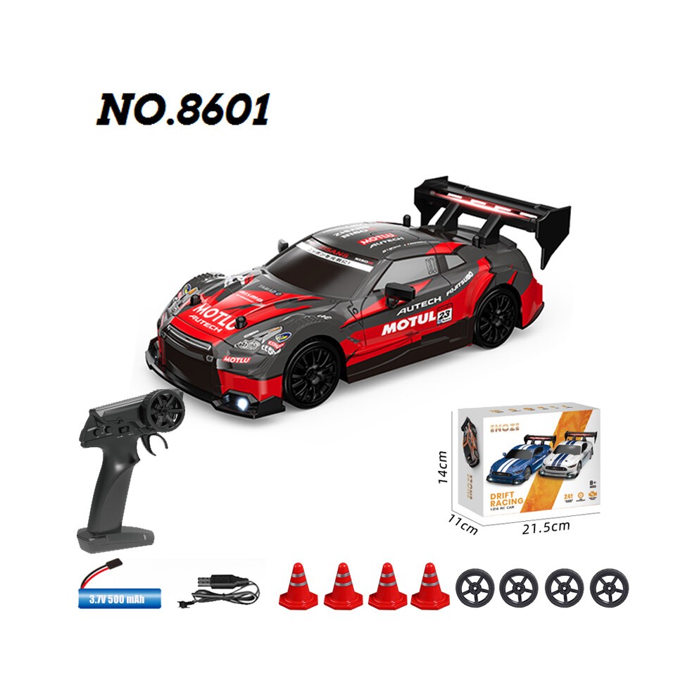 (8601 Rood) RC Drift Racing AE86 1/24 4WD 30 Km/u Hoge Snelheidslamp 2.4G Afstandsbediening Automodel