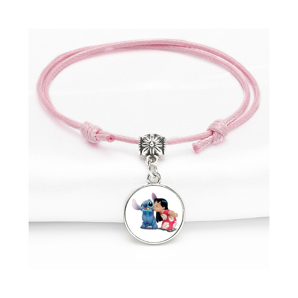 (4804) Sweet Stitch Roze Armband Verstelbare Leuke Cartoon Karakter Stijl Unisex Sieraden