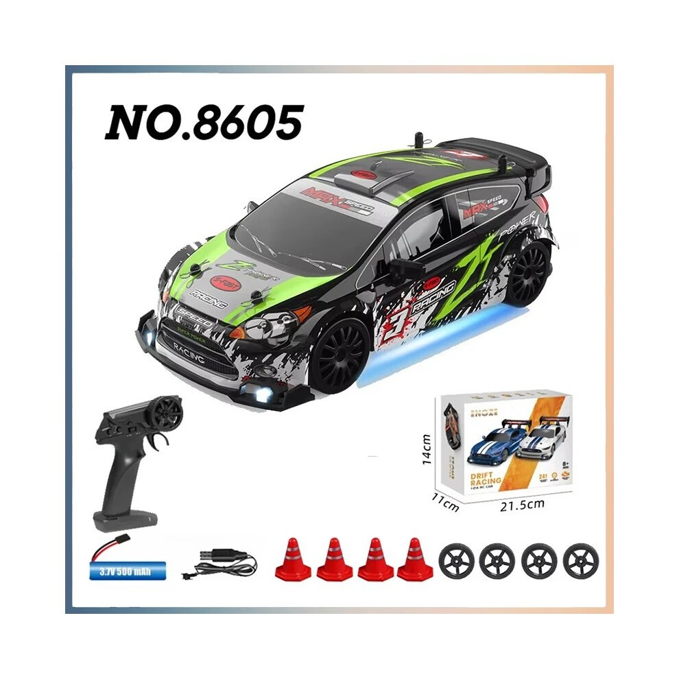 (8605 Groen) AE86 RC Drift Racewagen 1/24 4WD 30 Km/u Hoge Snelheid Met Licht 2.4G Afstandsbedieningsvoertuig