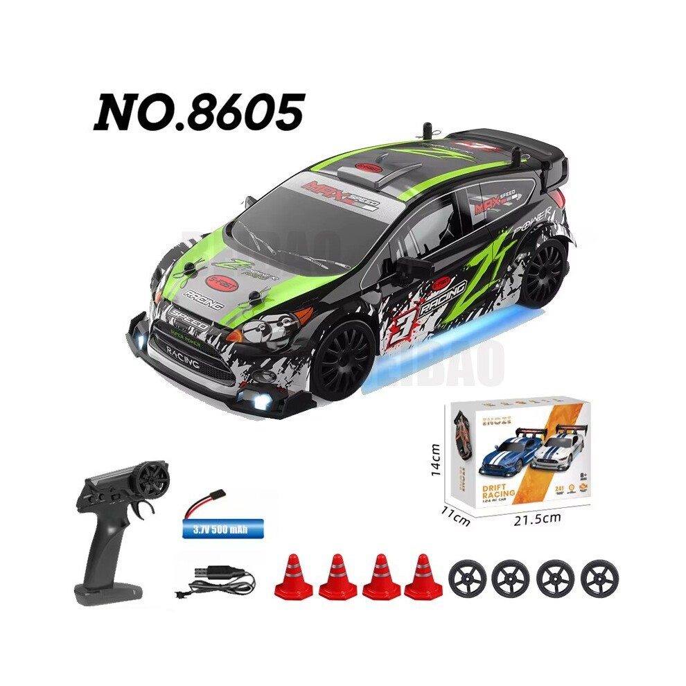 (8605 Groen) RC Drift Racing AE86 1/24 4WD 30 Km / U Hoge Snelheid Licht 2.4G Afstandsbediening Automodel