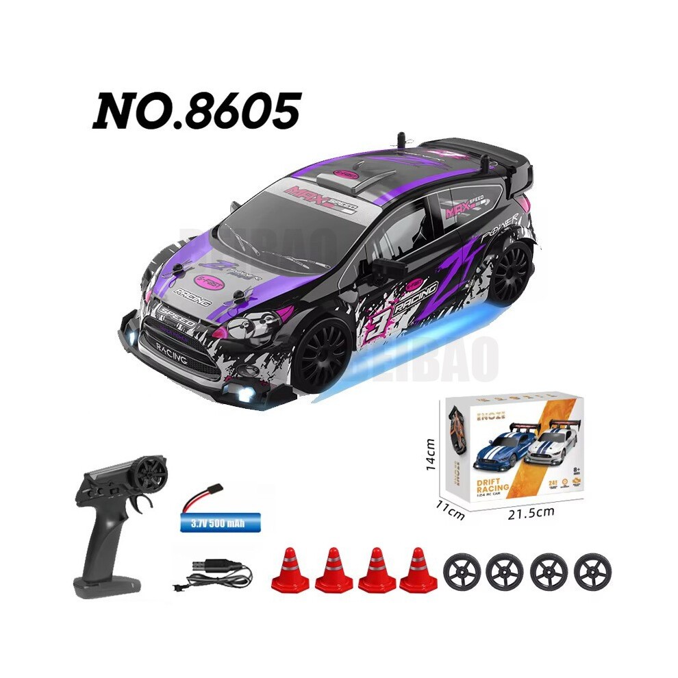 (8605 Paars) RC Drift Racing AE86 1/24 4WD 30 Km/u Hoge Snelheid Licht 2.4G Afstandsbediening Automodel