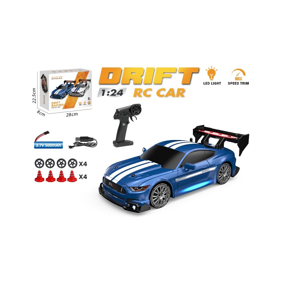 (8602 Blue) AE86 RC Drift-racewagen 1/24 4WD 30 Km/u Hoge Snelheid Met Licht 2.4G Afstandsbedieningsvoertuig