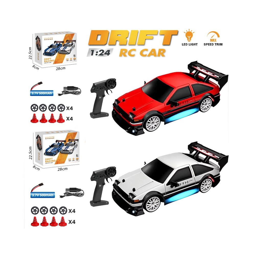 (8604-2cps)AE86 RC Drift-racewagen 1/24 4WD 30 Km/u Hoge Snelheid Met Licht 2.4G Radiogestuurd Voertuig