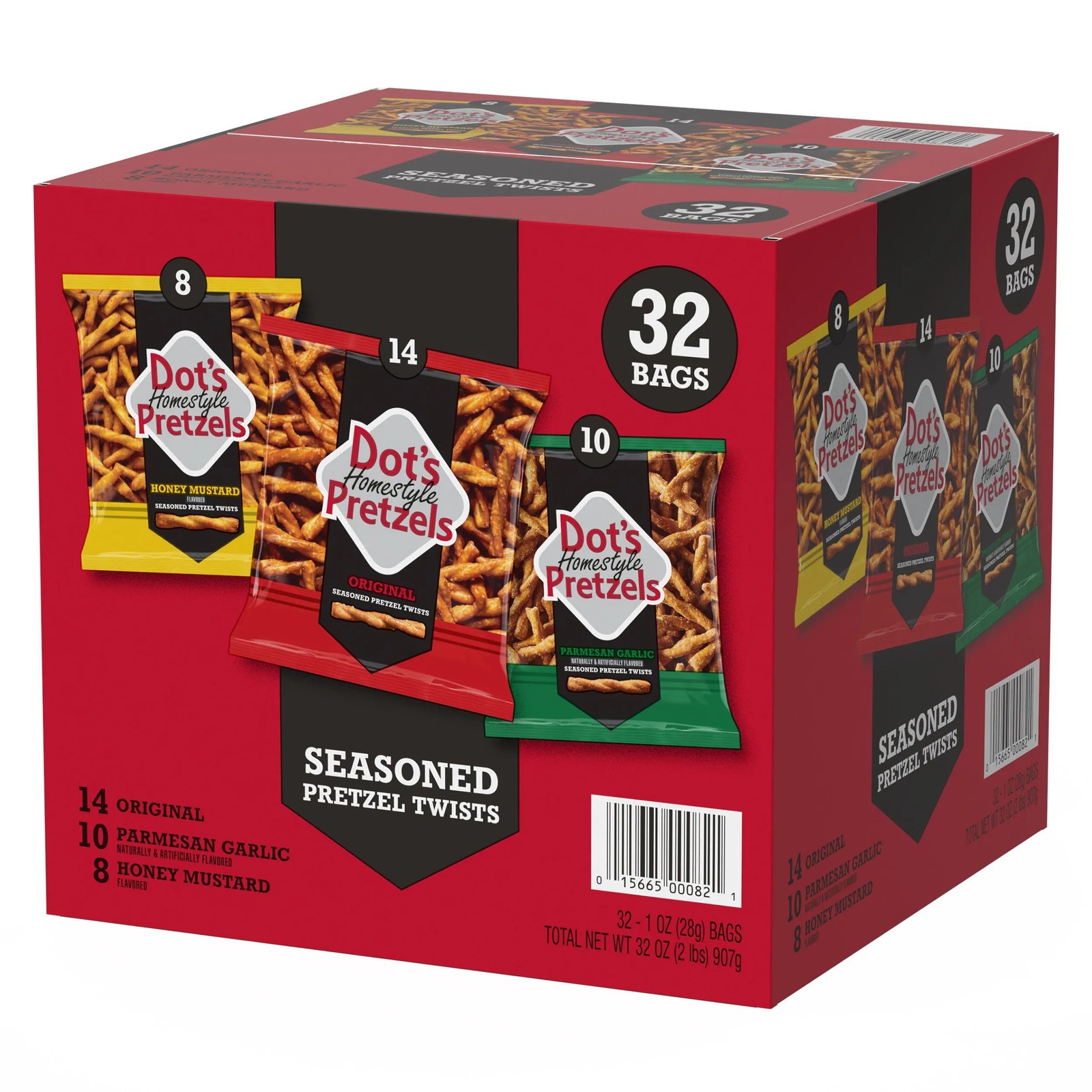 Dot's Homestyle Pretzels, Seasoned Pretzel Twists Variety, 1 Oz Bags, 32-count