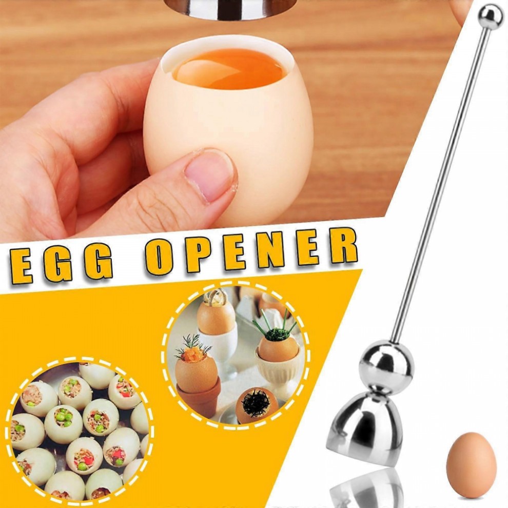 Handige Gekookte Eitopper, Eierschaalcrackersnijder, Roestvrijstalen Snijder, Schaar, Tijera-knipper, Opener OK 0255 thumbnail