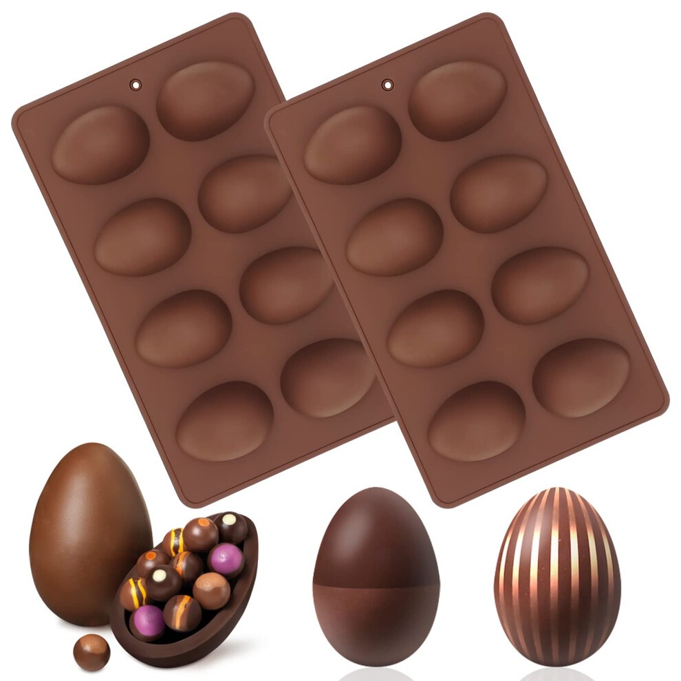 2-pack Easter Egg Silicone Molds for Cake Decorating Peanut Butter Chocolate  Candy  Muffin Cake  Cupcake  Jello  Jello  Baking Pan Yogurt and Ice Cre