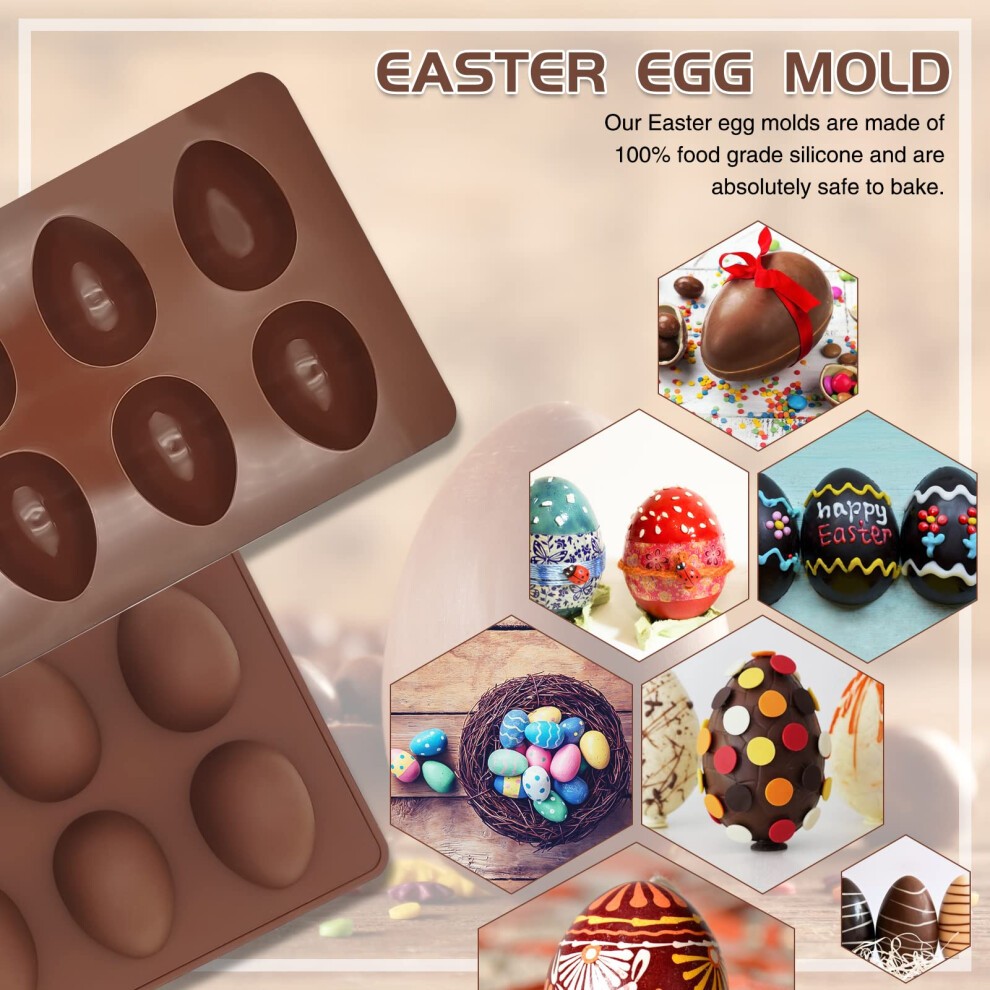 2-pack Easter Egg Silicone Molds for Cake Decorating Peanut Butter Chocolate  Candy  Muffin Cake  Cupcake  Jello  Jello  Baking Pan Yogurt and Ice Cre thumbnail