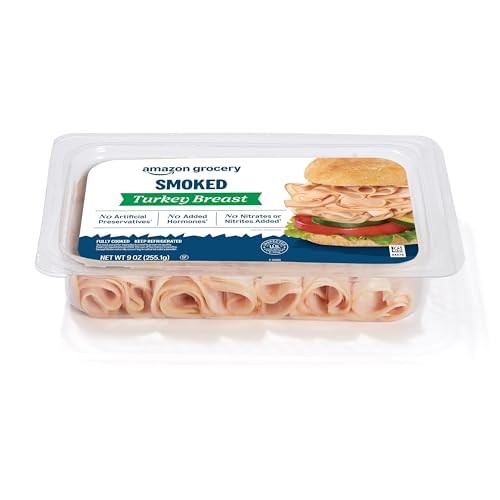 Amazon Grocery, Sliced Smoked Turkey Breast, 9 Oz (Previously Fresh Brand, Packaging May Vary) thumbnail