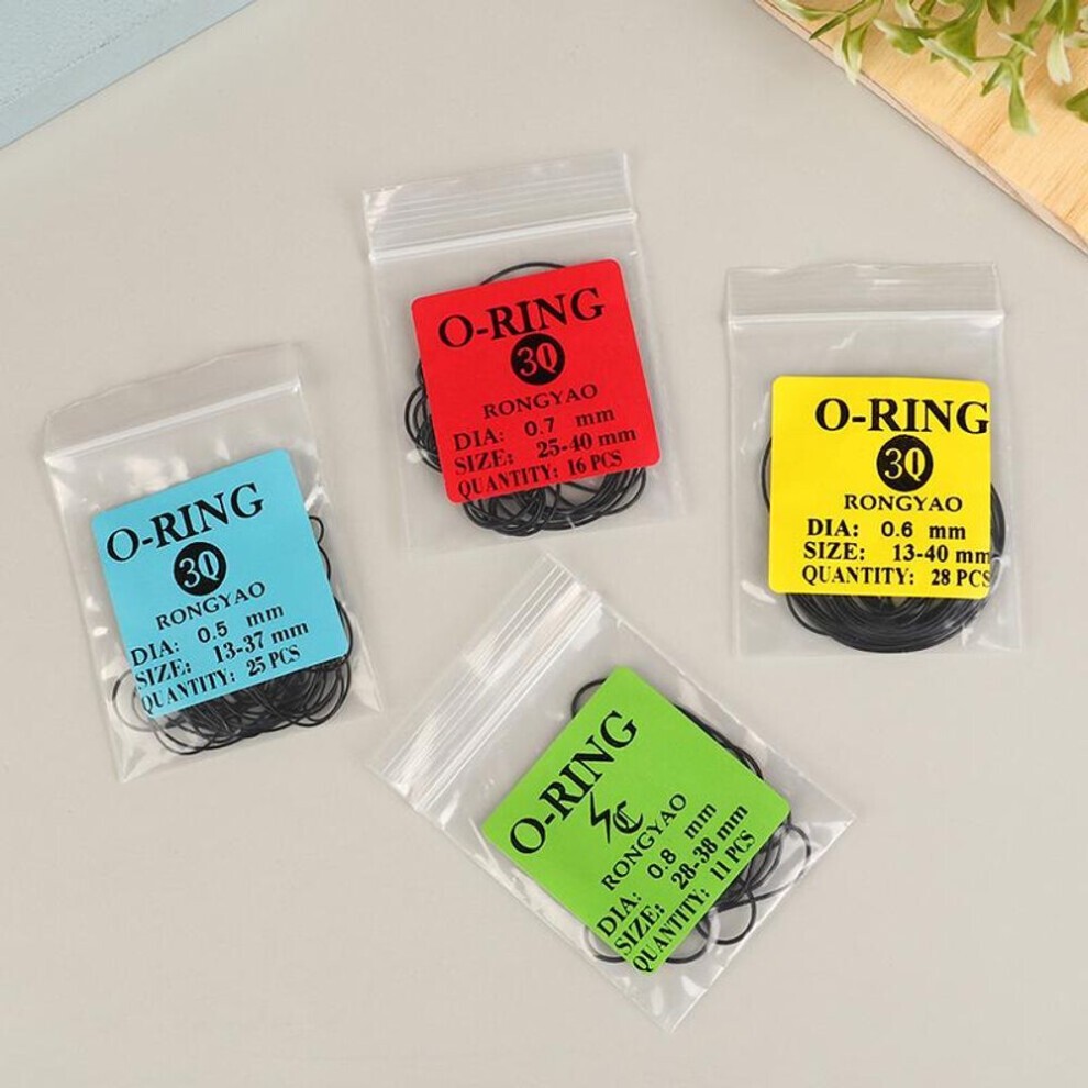 (0,7 Mm 25–40 Mm) 1 Packung 0,5/0,6/0,7/0,8 Mm Uhren-O-Ring, Wasserdichte Gummi-Uhrenrückdeckeldichtungen thumbnail