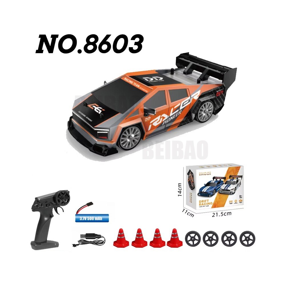 (8603 Orange) RC Drift Racing AE86 1/24 4WD 30 Km/h Hochgeschwindigkeitslicht 2,4 G Ferngesteuertes