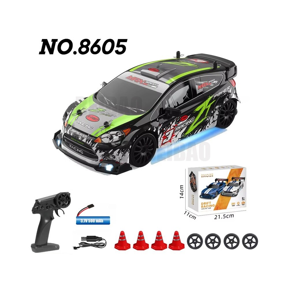 (8605 Grün) RC Drift Racing AE86 1/24 4WD 30 Km/h Hochgeschwindigkeitslicht 2,4 G Ferngesteuertes Automodell