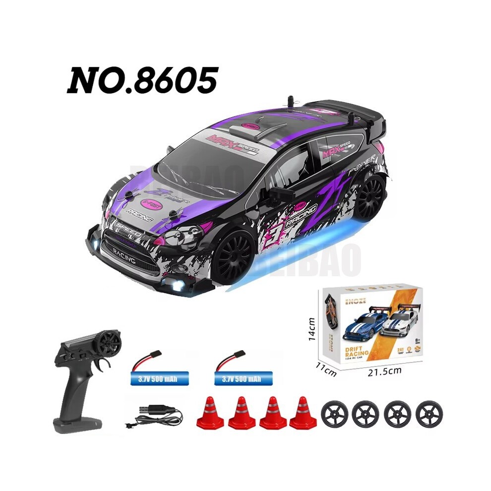 (8605 Purple-2B) RC Drift Racing AE86 1/24 4WD 30 Km/h Hochgeschwindigkeitslicht 2,4 G Ferngesteuertes