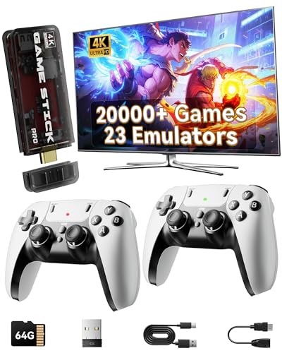 2025 Retro Gaming Console Pro 4K HDMI with 20,000  Built-in Classic Video Games, Retro Game Stick with 23 Emulators Plug & Play TV Video Gaming Stick