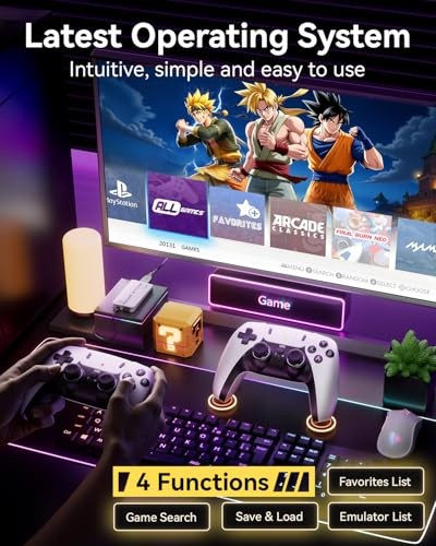 2025 Retro Gaming Console Pro 4K HDMI with 20,000  Built-in Classic Video Games, Retro Game Stick with 23 Emulators Plug & Play TV Video Gaming Stick