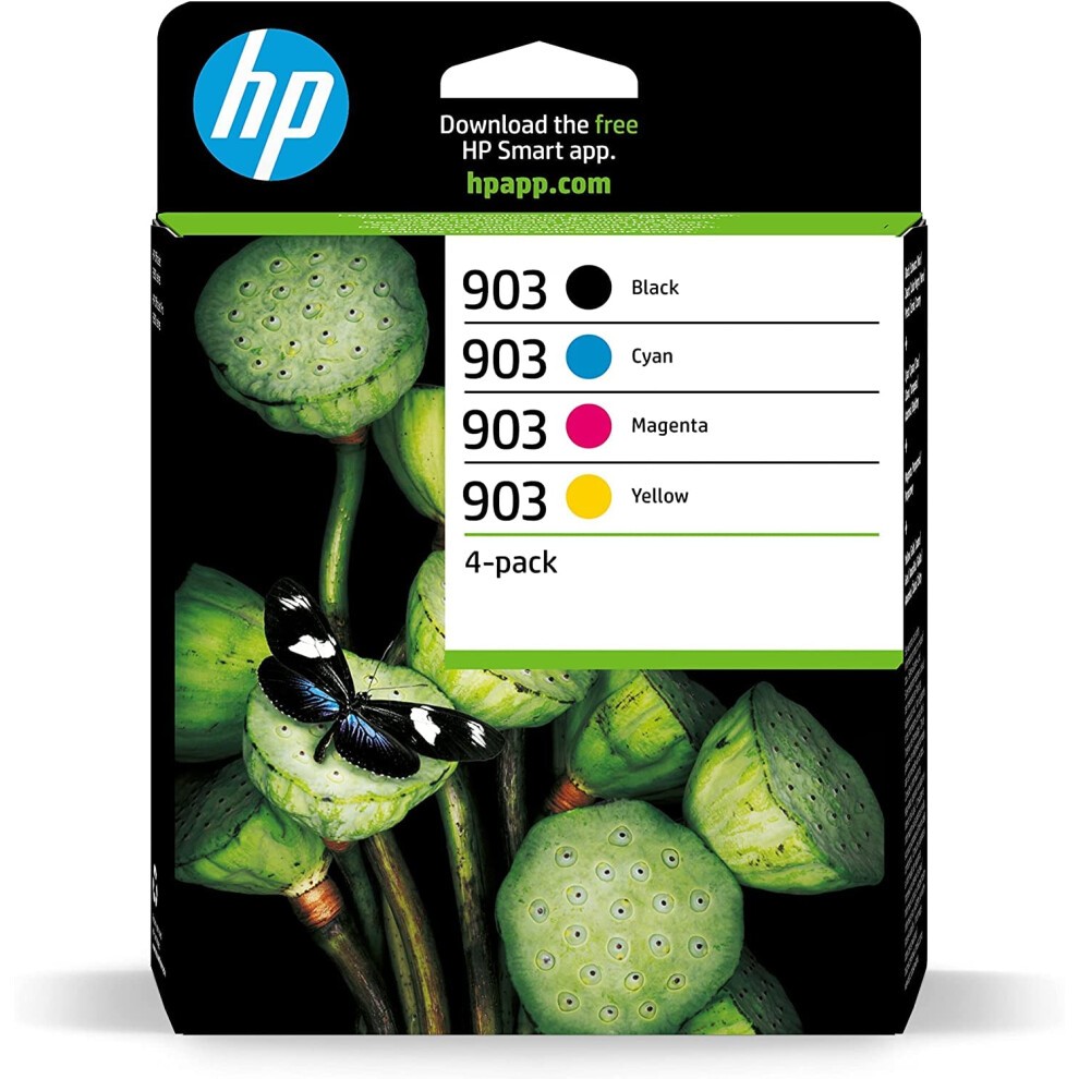 HP 903 (6ZC73AE) Multipack Original Druckerpatronen 1xBlau, 1xRot, 1xGelb, 1xSchwarz F?r HP OfficeJet 6950, 6951 HP OfficeJet Pro 6960, 6970, 6974