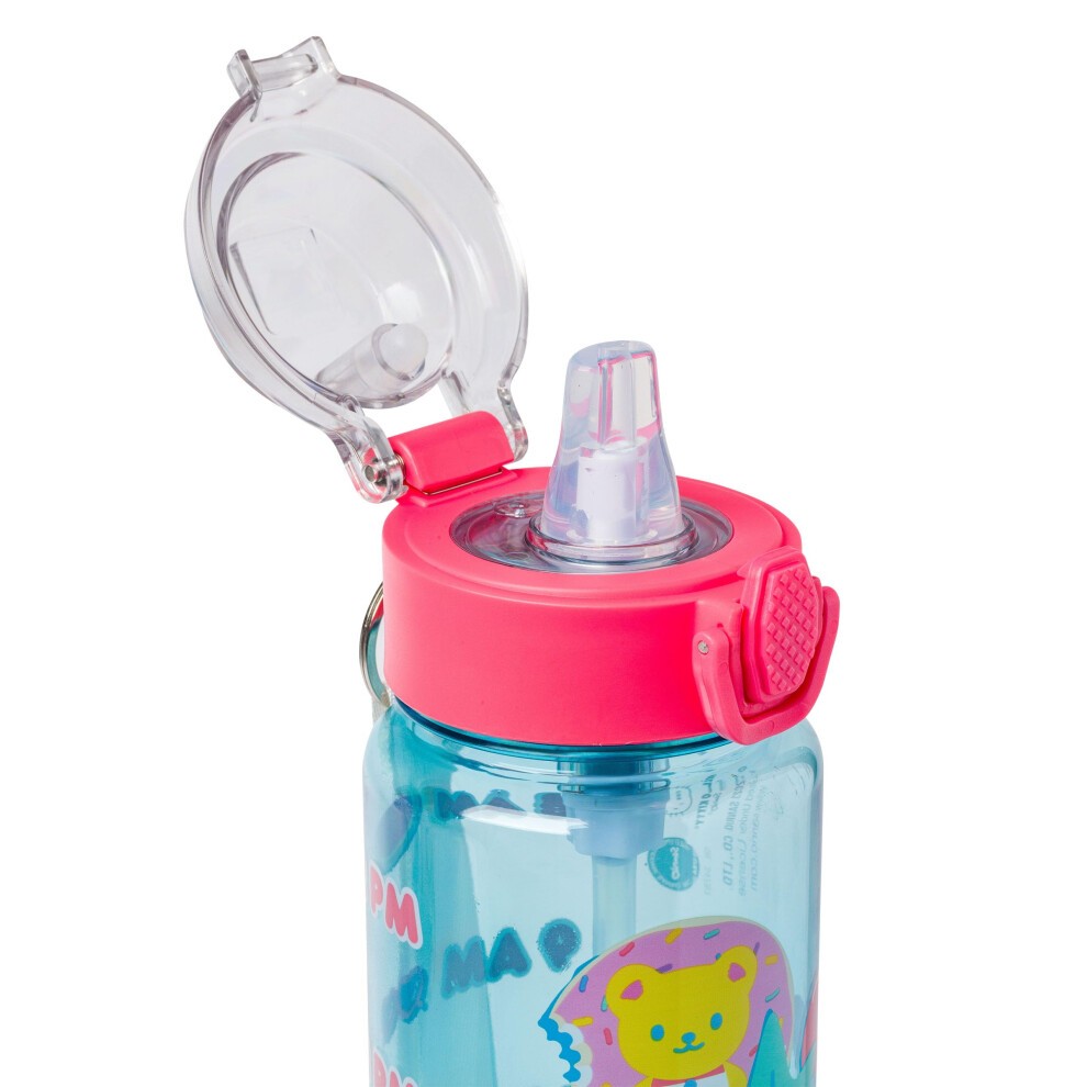 Silver Buffalo Sanrio Hello Kitty Pool Party Plastic Blue Water Bottle with Locking Lid  Strap  and Hydration Tracker  33 Ounces thumbnail