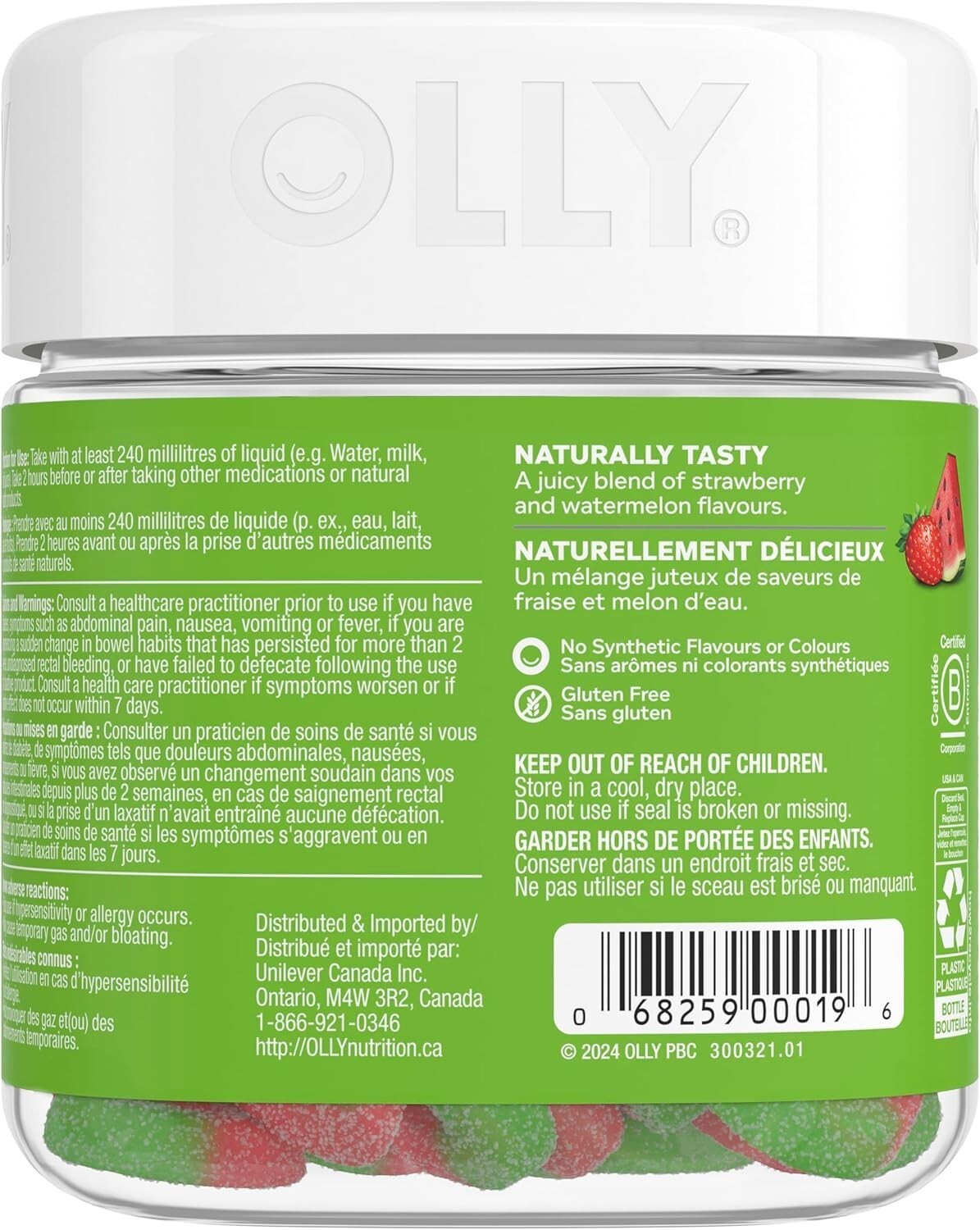 Olly Fiber Gummy Rings Prebiotic Digestive Berry Melon Flavor Health 50 Pcs NEW thumbnail