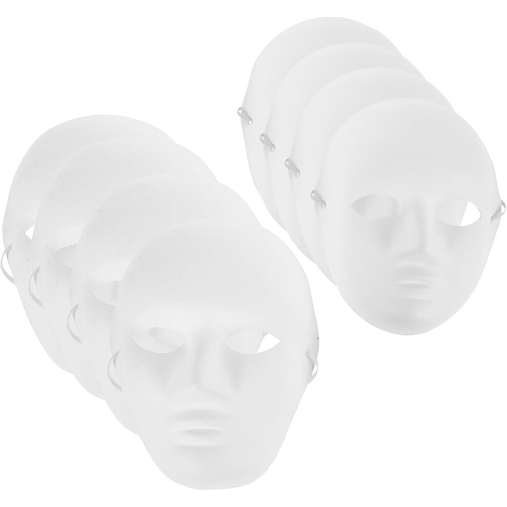 Lot De 8 Masques En Papier Uni à Faire Soi-même Pour Mascarade, Danse, Festival, Fête, Spectacle, 4 Masques Pour Femmes Et 4 Masques Pour Hommes