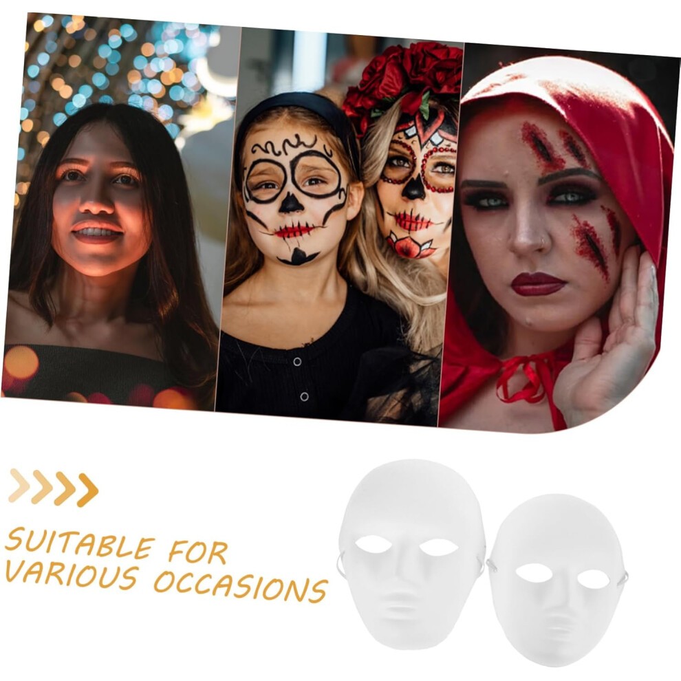 Lot De 8 Masques En Papier Uni à Faire Soi-même Pour Mascarade, Danse, Festival, Fête, Spectacle, 4 Masques Pour Femmes Et 4 Masques Pour Hommes thumbnail