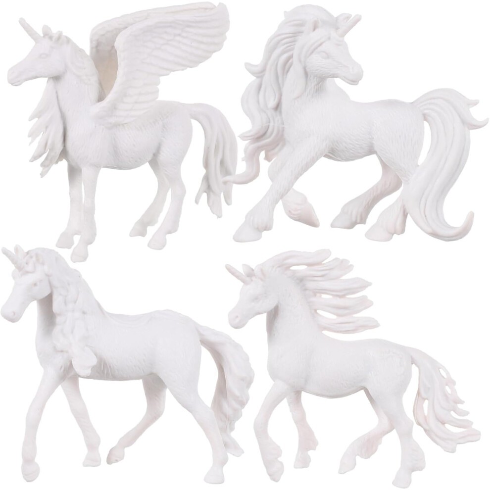 Lot De 4 Moules à Licorne à Faire Soi-même Pour Colorier Vos Propres Licornes, Cadeaux De Fête, Ensemble D'artisanat Créatif
