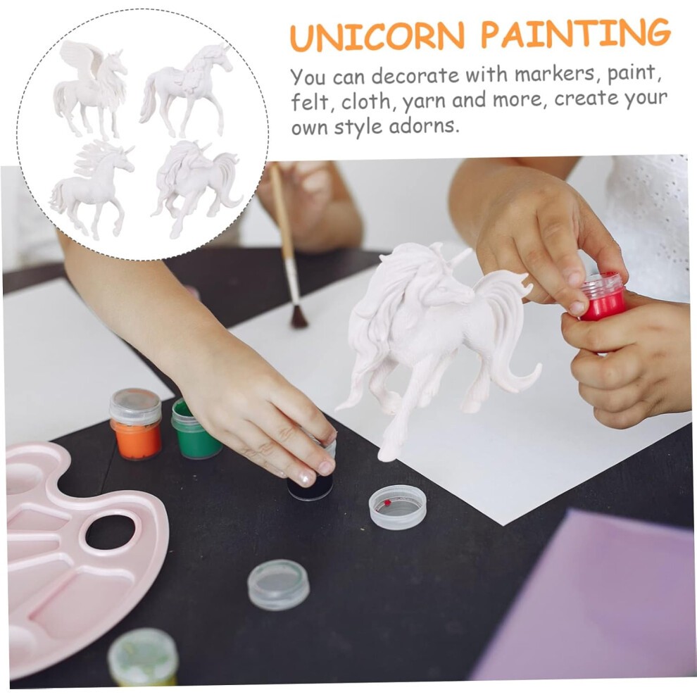 Lot De 4 Moules à Licorne à Faire Soi-même Pour Colorier Vos Propres Licornes, Cadeaux De Fête, Ensemble D'artisanat Créatif thumbnail
