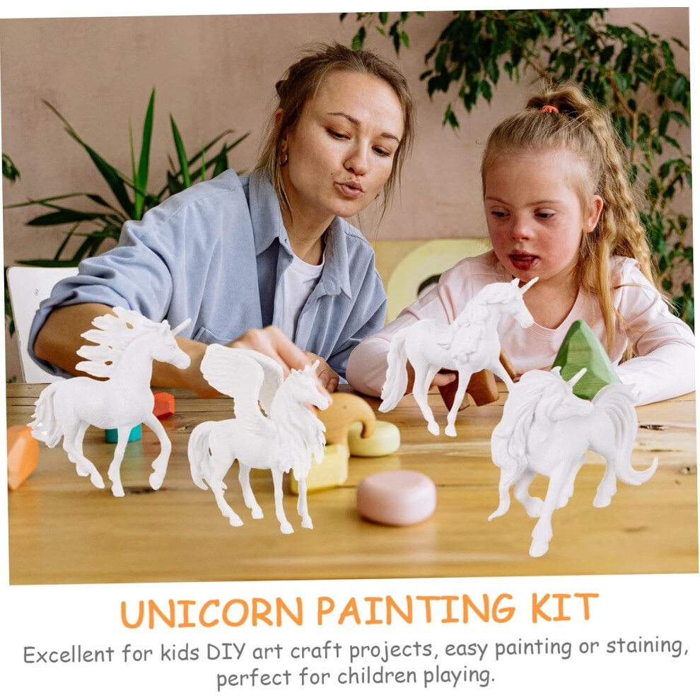 Lot De 4 Moules à Licorne à Faire Soi-même Pour Colorier Vos Propres Licornes, Cadeaux De Fête, Ensemble D'artisanat Créatif thumbnail