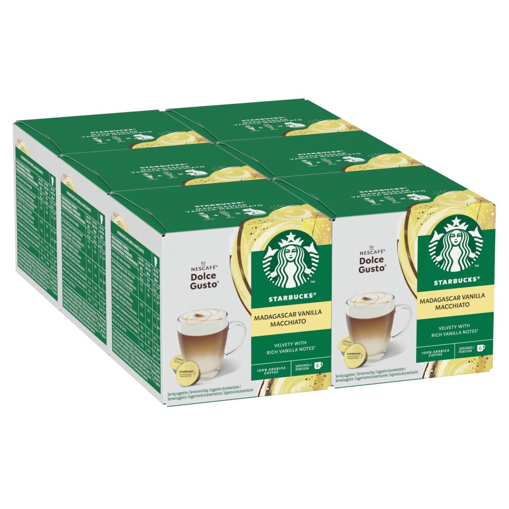 STARBUCKS Vanilla Macchiato by Nescaf? Dolce Gusto, Capsules De Caf? 6 X 12 (72 Capsules)