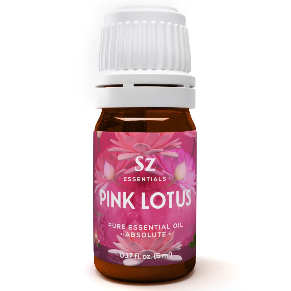 Sz Essentials - Pink Lotus 100% Pure  Essential Natural Oil - Extracted from Nymphaea Nucifera - Divine & Sweet Scent  with Exotic Floral Overtones -