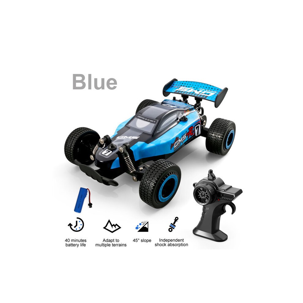 Voiture Télécommandée Tout-terrain (bleue, 1 Batterie) 30 Km/h, Grande Vitesse, 2,4 G, échelle 1:18, Buggy Télécommandé,
