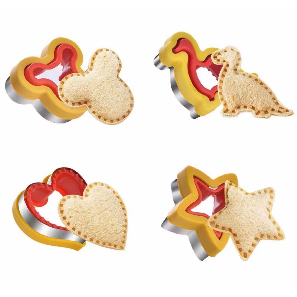 Lot De 4 Coupe-sandwichs Et Scellants Pour Déjeuner D'enfants, Machine à Sandwichs Non Croustillante à Faire Soi-même, Coupe-sandwichs Au
