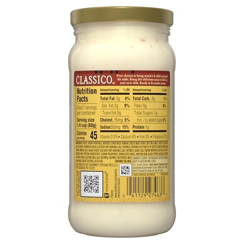 Classico Four Cheese Alfredo Pasta Sauce, 15 Oz. Jar thumbnail