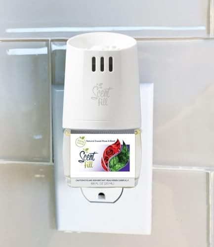 Scent Fill 100% Natural Sweet Rose & Basil Plug in Air Freshener, Scented Oil Refills, 3 Refills thumbnail